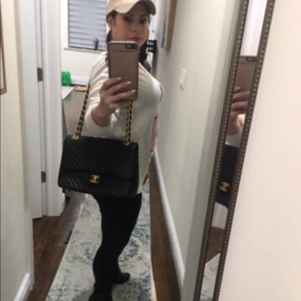 Black quilted bag